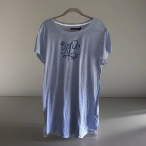 LAUREN Ralph‎ Lauren Sleepshirt Pajama Dress  XL Striped Black Label